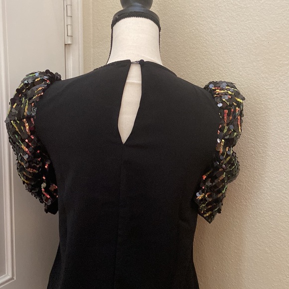 Iridescent Sequined Cocktail Blouse - Picture 5 of 8